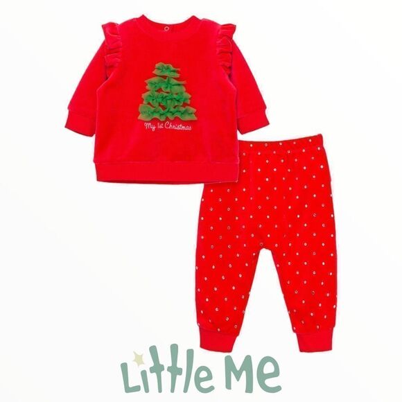 LITTLE ME | Red | DOT TREE 2 PIECE SWEATPANTS - Picture 1 of 7